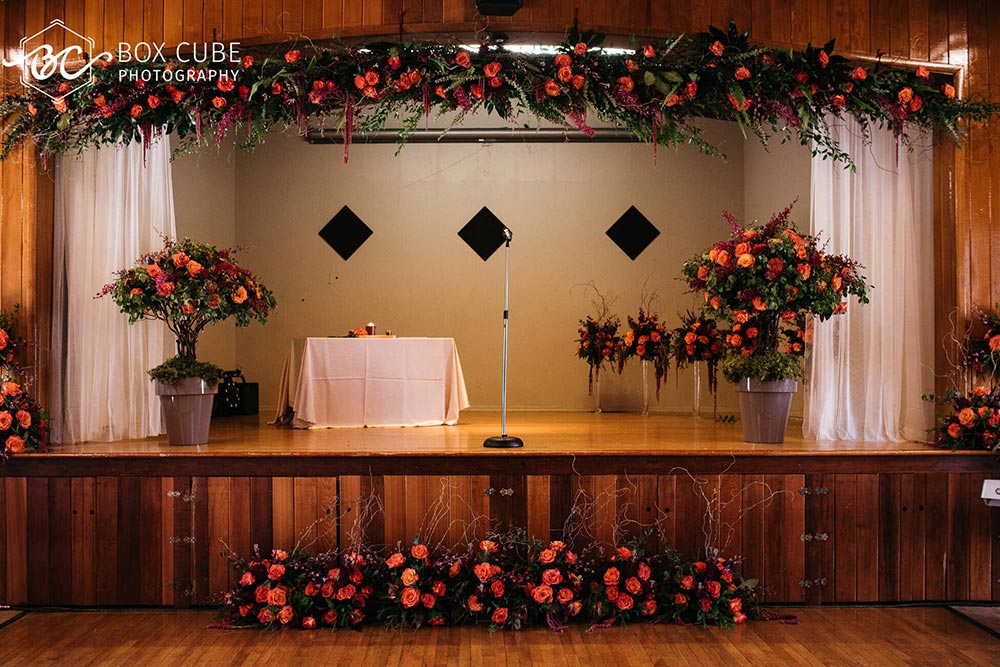orange rose floral decor