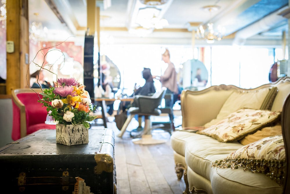 flower decor inside the salon
