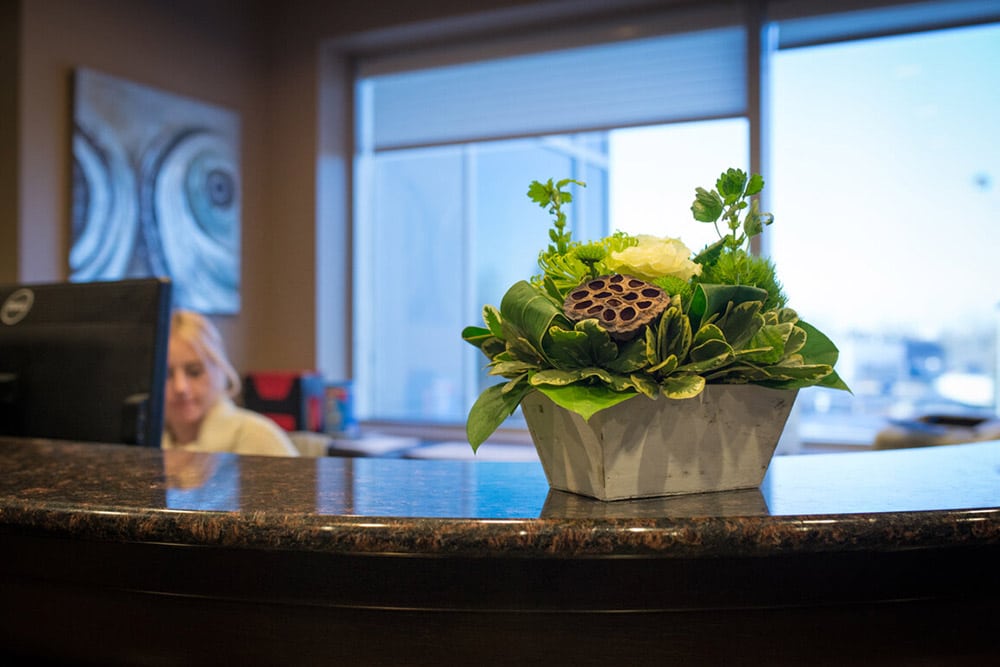 Flower on table top