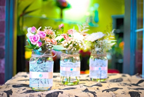 colored mason jar